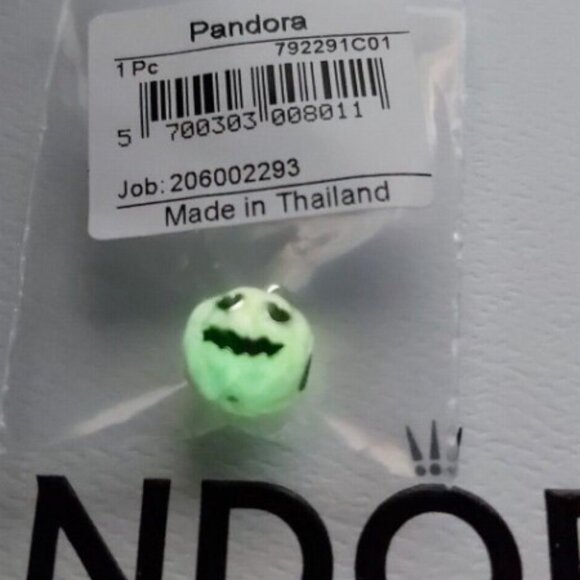 Authentic PANDORA Sterling Silver Glow-in-the-dark Spooky Pumpkin 792291C01 - Picture 6 of 10